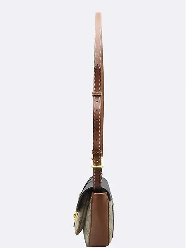 658487 GG Logo Supreme Canvas Burnt Brown Black Leather Trim Paddle Lock Mini Tote Bag Shoulder Strap 2WAY