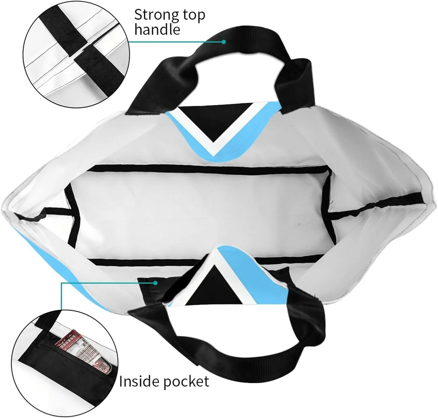 ASYG Cute Flag Tote Bag for Women and Men Reusable Shoulder Bags for Gym, Shopping, Beach,Travel