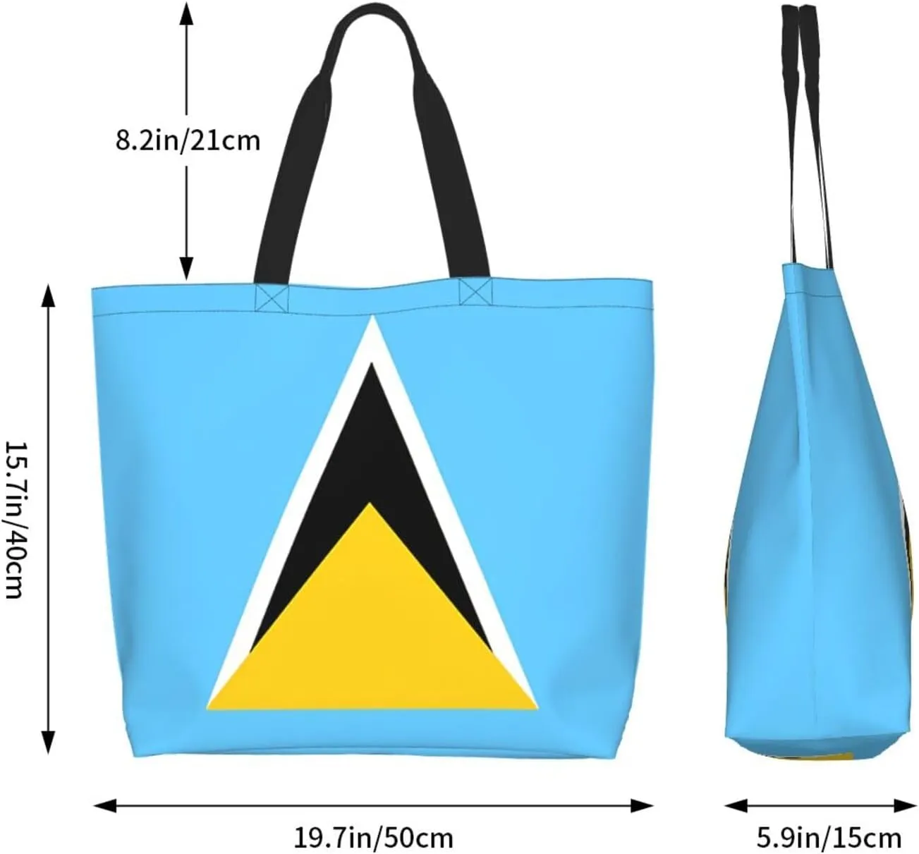 ASYG Cute Flag Tote Bag for Women and Men Reusable Shoulder Bags for Gym, Shopping, Beach,Travel