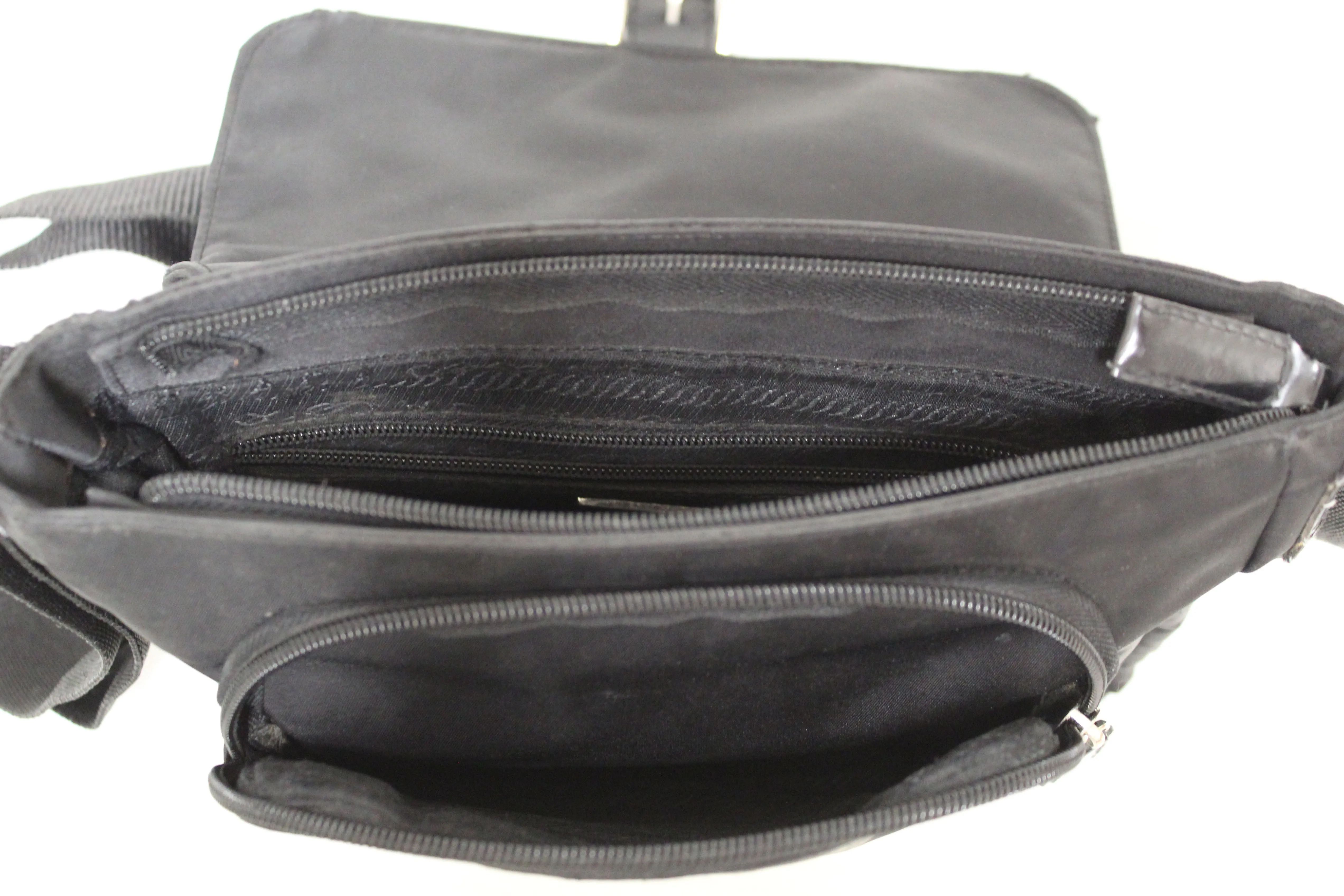 Authentic Prada Black Nylon Crossbody Messenger Bag