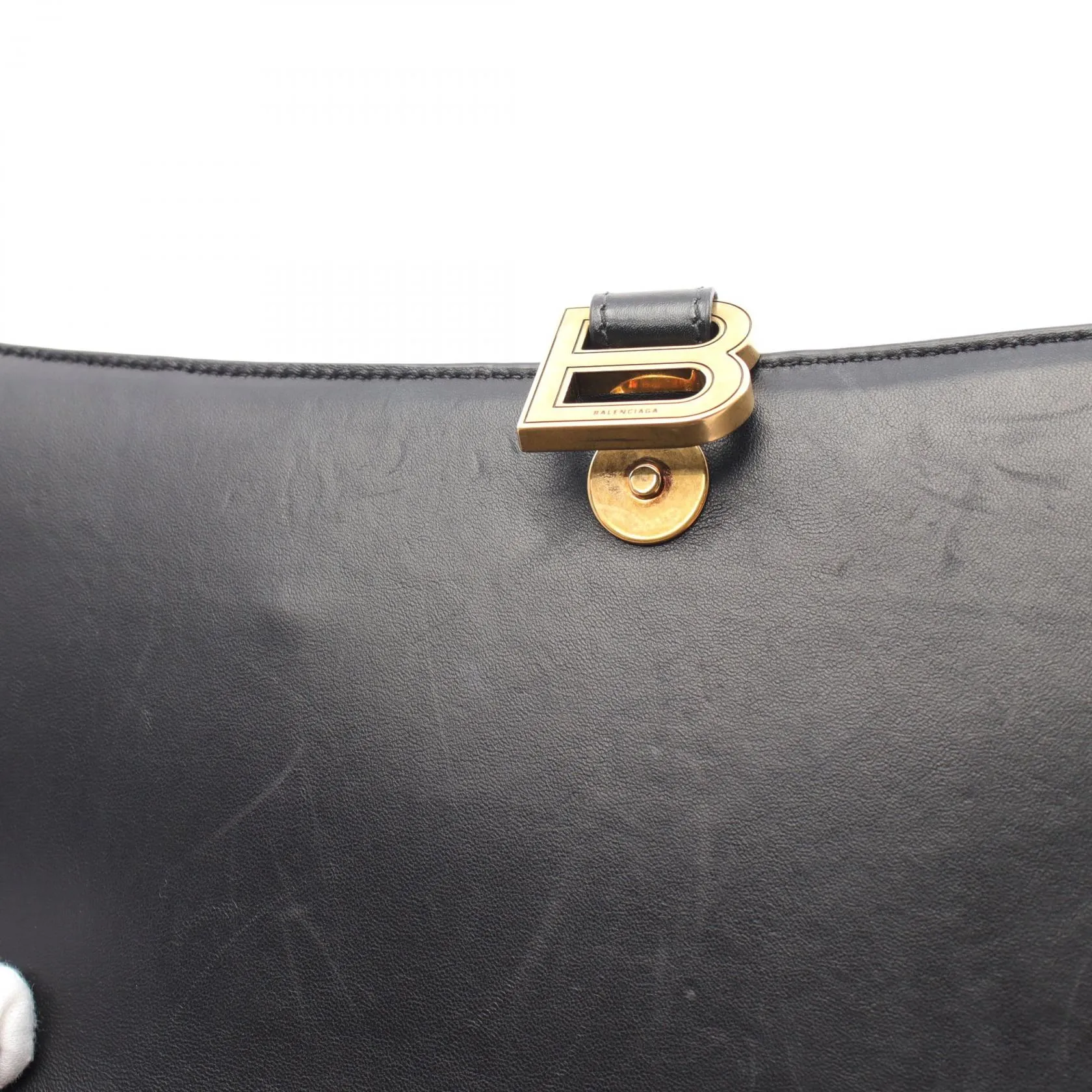 Balenciaga Hourglass Leather Handbag Black