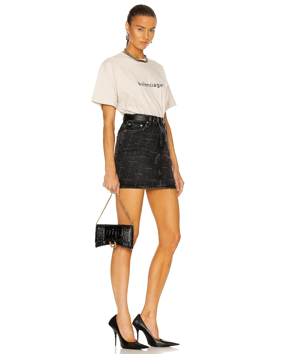 Balenciaga Hourglass Wallet On Chain Bag, black