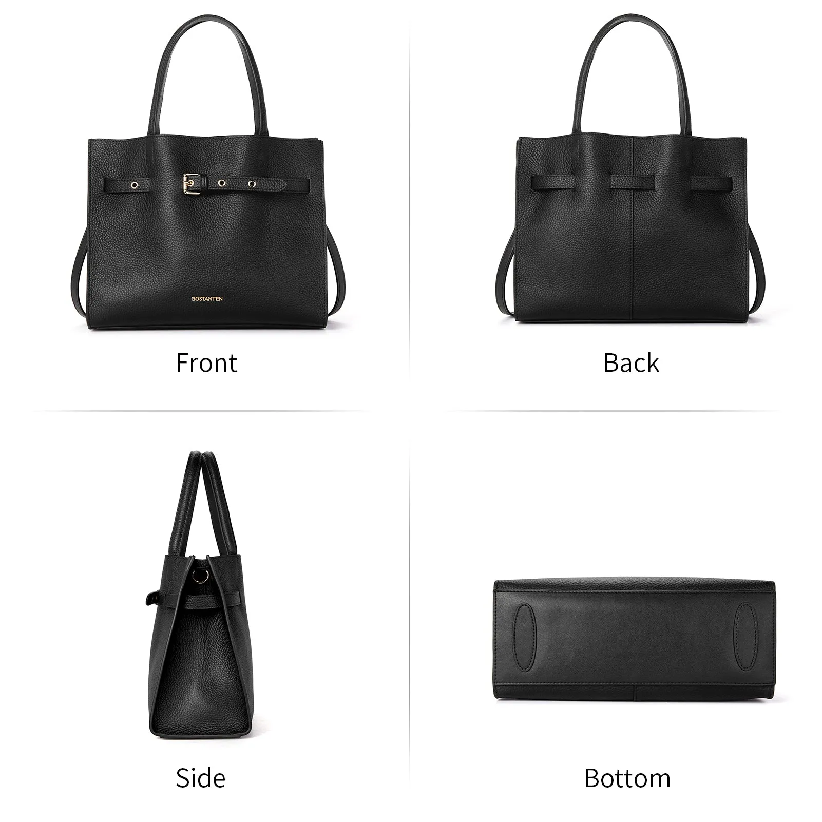 BOSTANTEN Women Handbags Purses Leather Tote Bags Designer Fashion Top Handle Crossbody Bags with Zipper Pouch