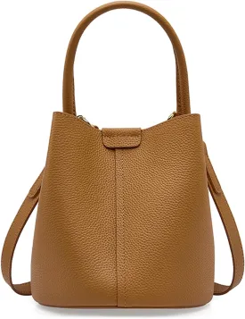 Bucket Bags for Women, Genuine Leather Crossbody Bags, Top-handle purses with an Adjustable Strap