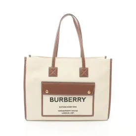 Burberry Canvas Leather Tote Bag