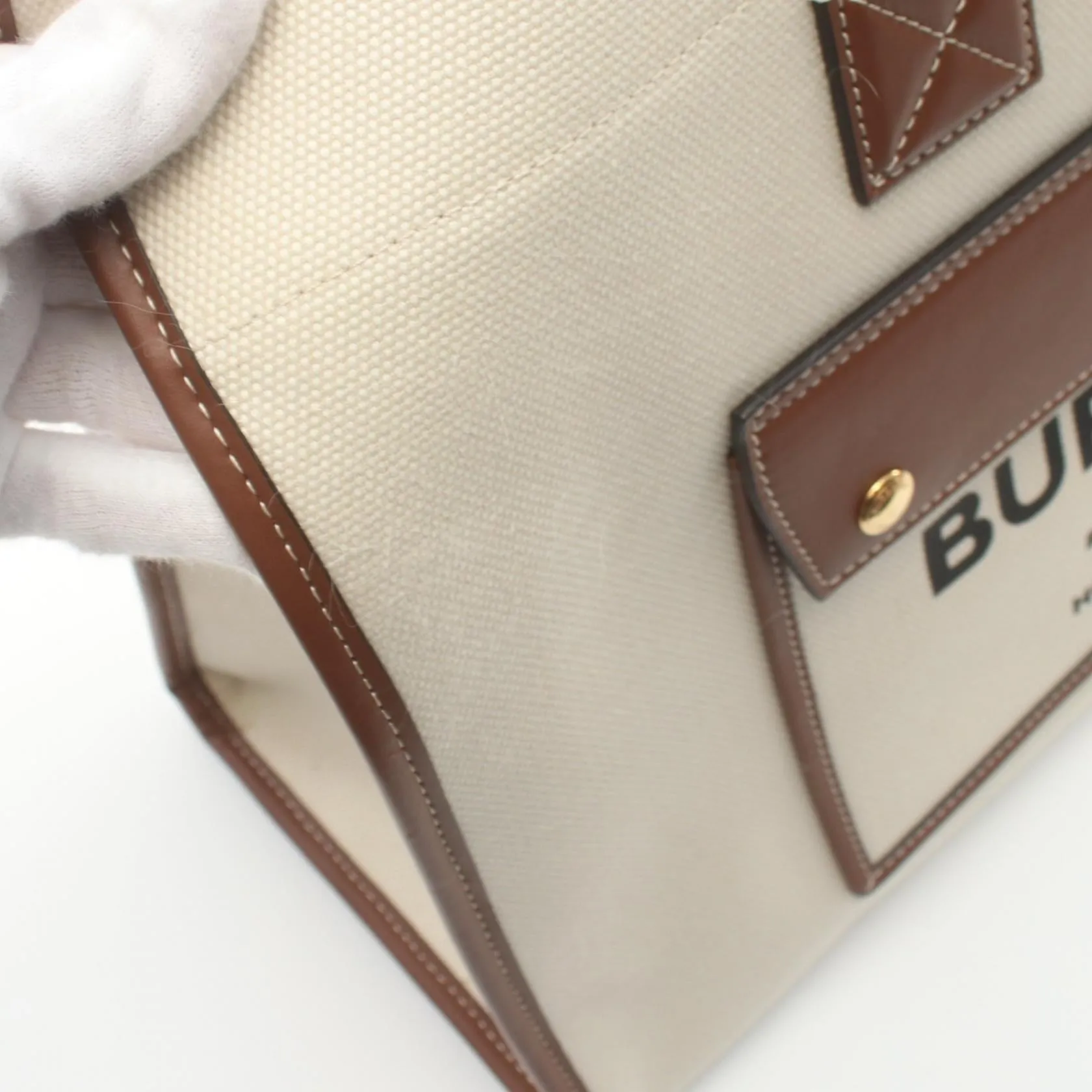 Burberry Canvas Leather Tote Bag