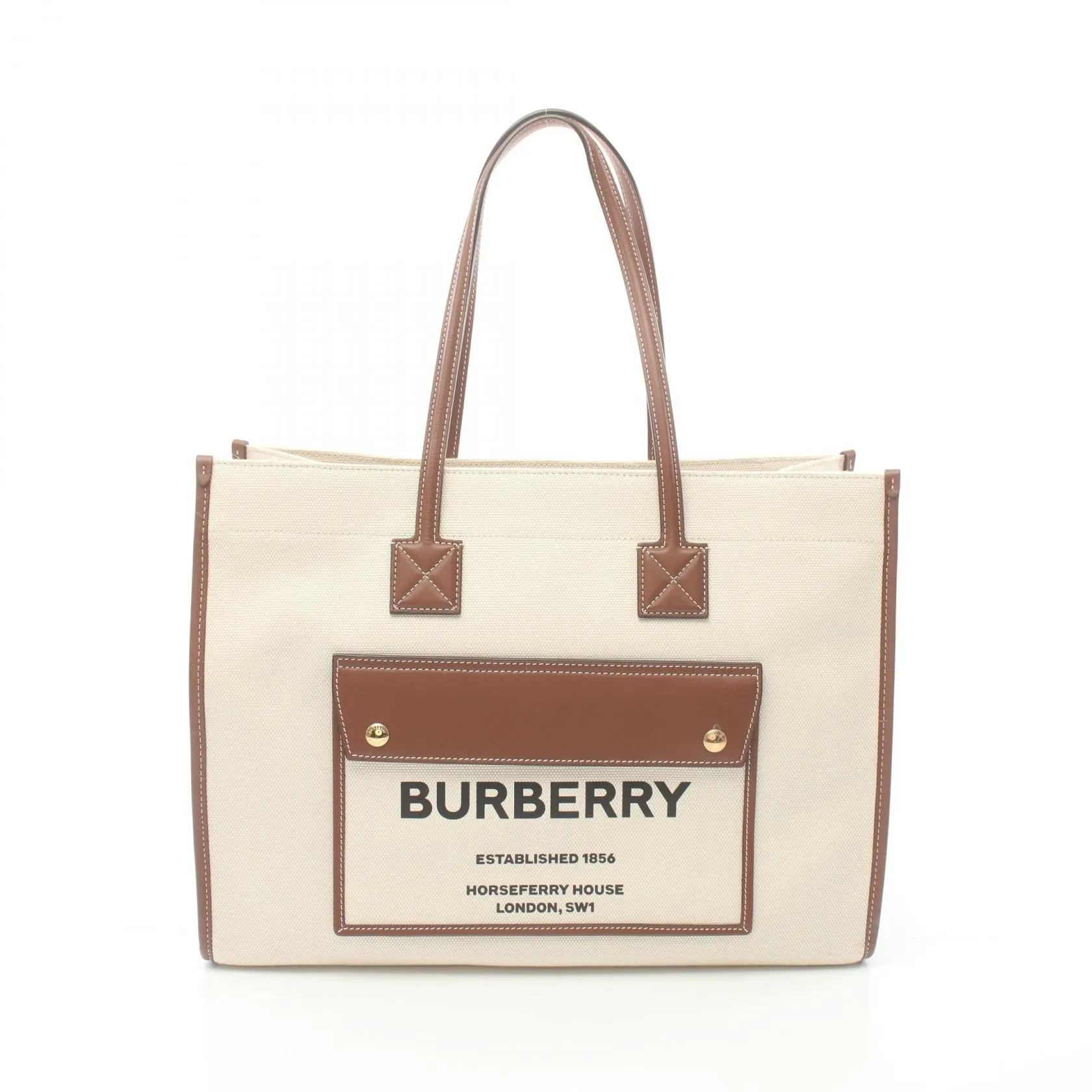 Burberry Canvas Leather Tote Bag