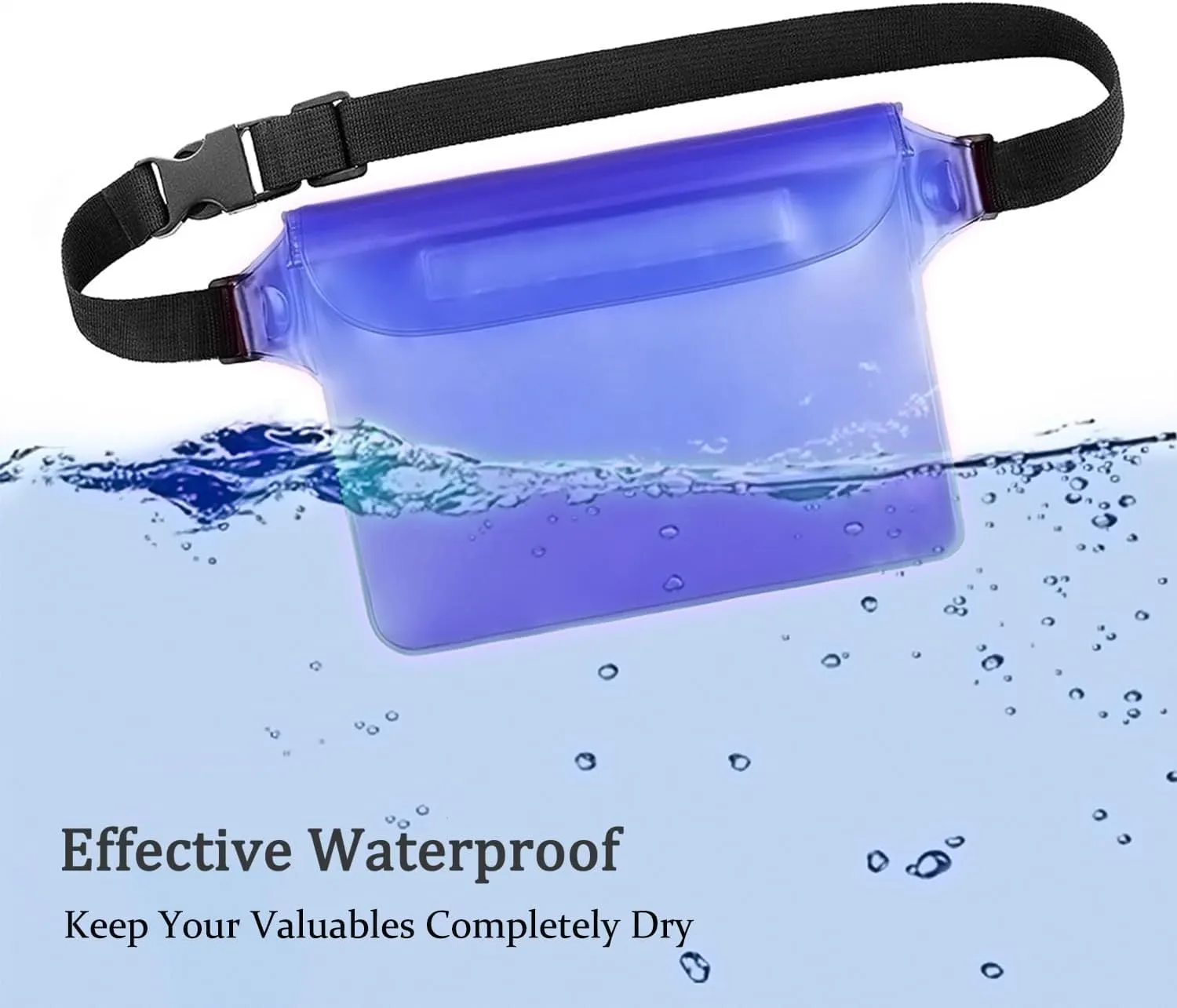 CADONO 2-Pack Waterproof Pouch with Adjustable Waist Strap | Screen Touch Sensitive Dry Bag, Keep Your Phone and Valuables Dry, Perfect for Swimming Kayaking Boating Fishing Beach Diving