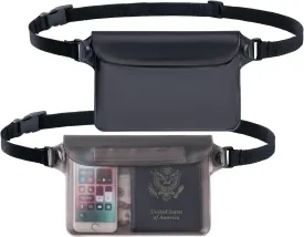 CADONO 2-Pack Waterproof Pouch with Adjustable Waist Strap | Screen Touch Sensitive Dry Bag, Keep Your Phone and Valuables Dry, Perfect for Swimming Kayaking Boating Fishing Beach Diving