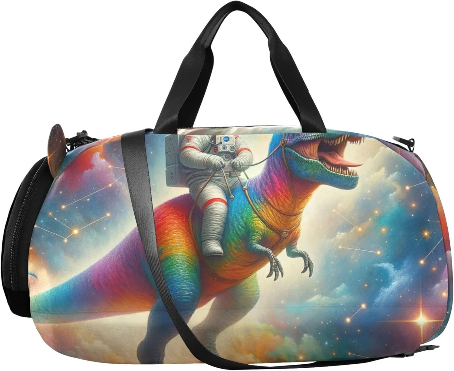 Carry on Duffel Bag Boys Overnight Bags Toddler Girls Duffle Bags for Travel Gym Duffle Kids Luggage Astronaut t Rex Rainbow Nebula