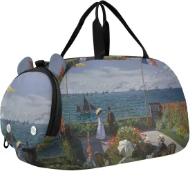 Claude Monet Jardin  Sainte Print Duffle Bags for Traveling Tote Weekender Overnight Boys Carry on Duffel Kids Dance Duffle