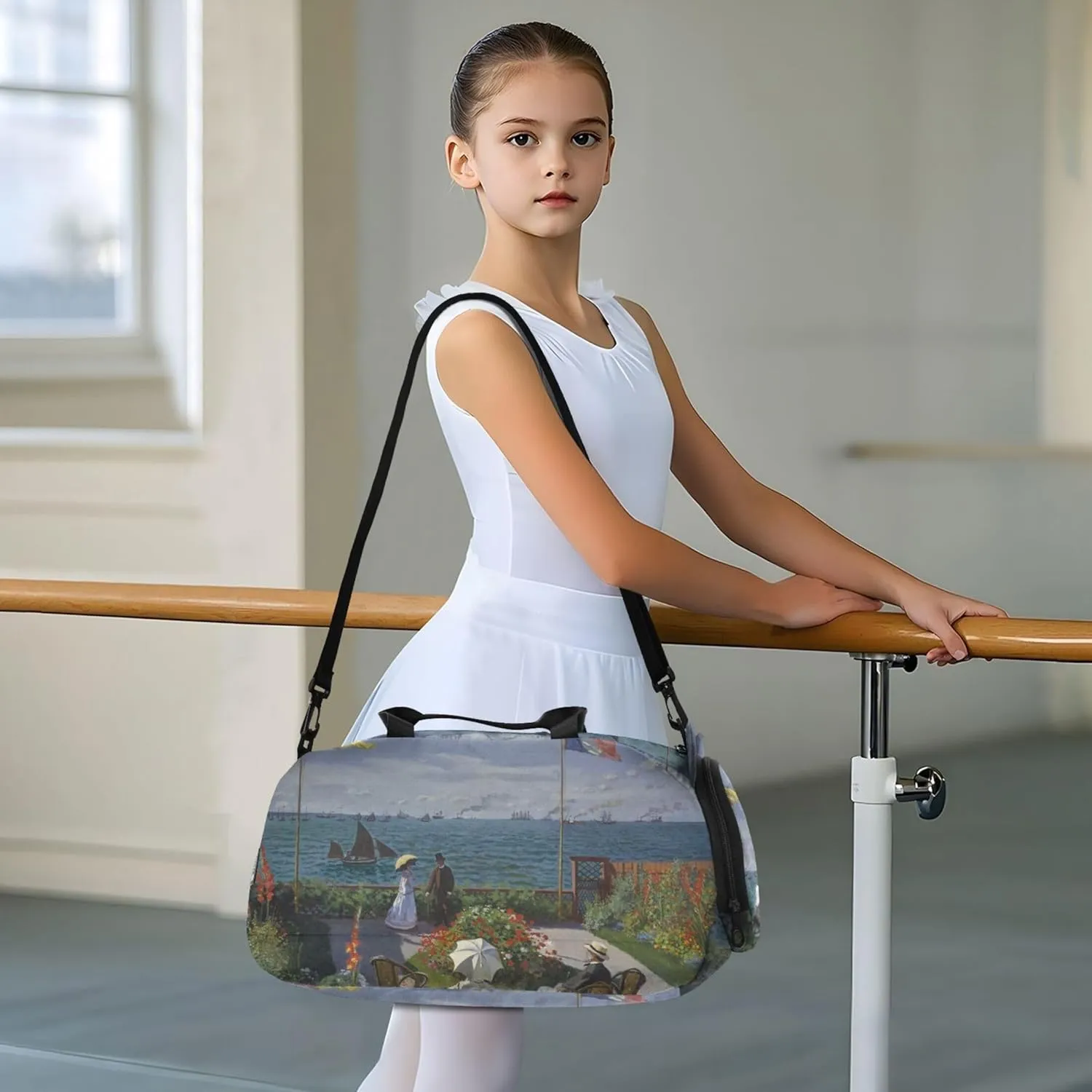 Claude Monet Jardin  Sainte Print Duffle Bags for Traveling Tote Weekender Overnight Boys Carry on Duffel Kids Dance Duffle