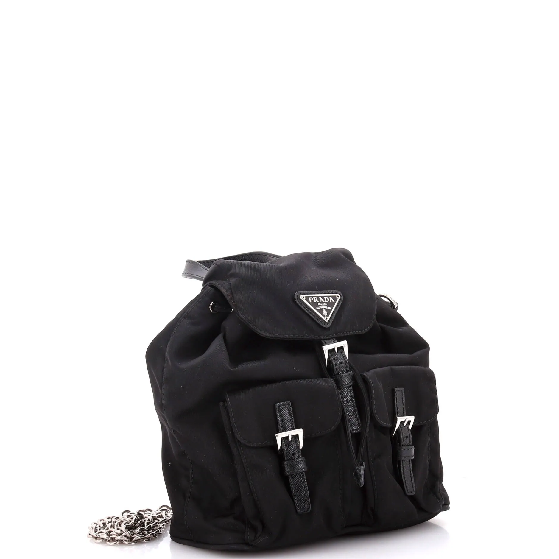 Convertible Chain Backpack Tessuto Mini
