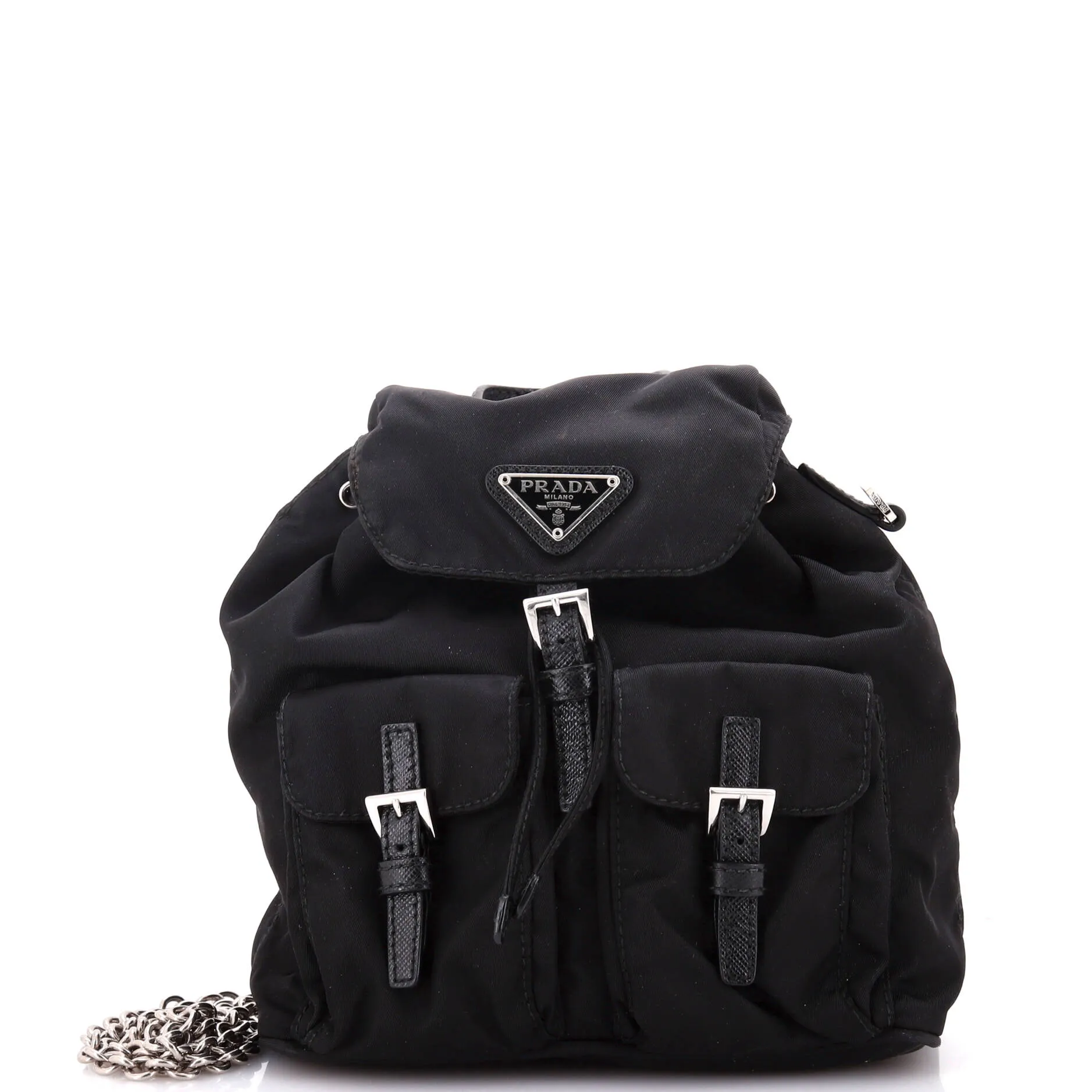 Convertible Chain Backpack Tessuto Mini