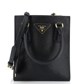 Convertible Open Tote Saffiano Leather Mini