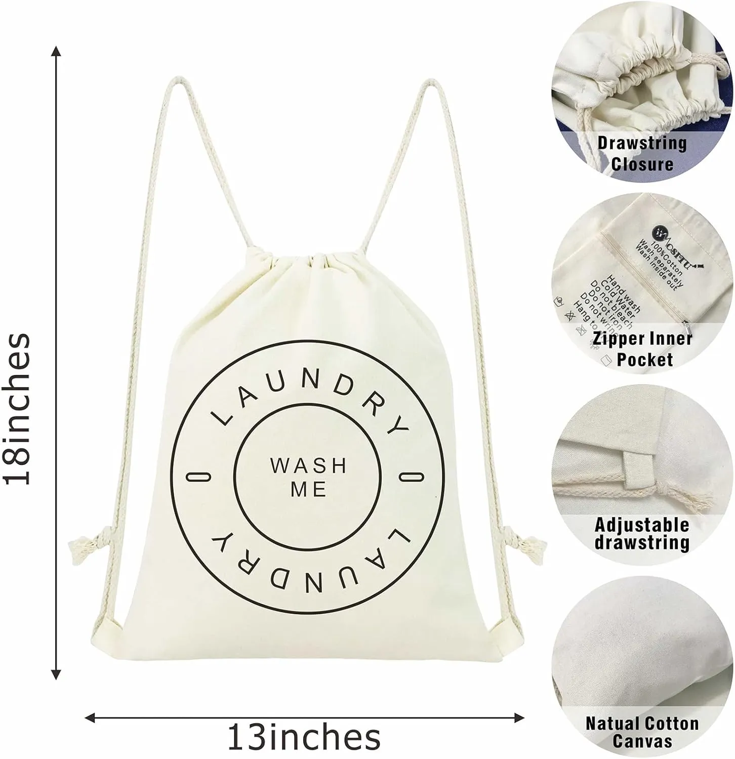 Cotton Drawstring Backpack Canvas Laundry Drawstring Bag Cute Backpack for Women Gift Resuable Grocery Drawstring Bag Storage Draw String Bag Cinch Bag Sackpack