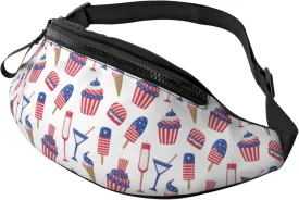 Crossbody Fanny Packs for Women Men - USA Flag sugar cone Travel Belt Bag Running Waist Bag for Women Men