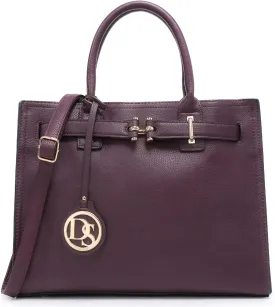 Dasein Women Satchel Purses Handbags Belted Top-handle Work Tote Shoulder Bags with Long Strap