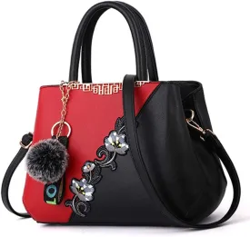 ELDA Purses and Handbags for Women Embroidery Top Handle Satchel Fashion Ladies Shoulder Bag Tote Purse Messenger Bags