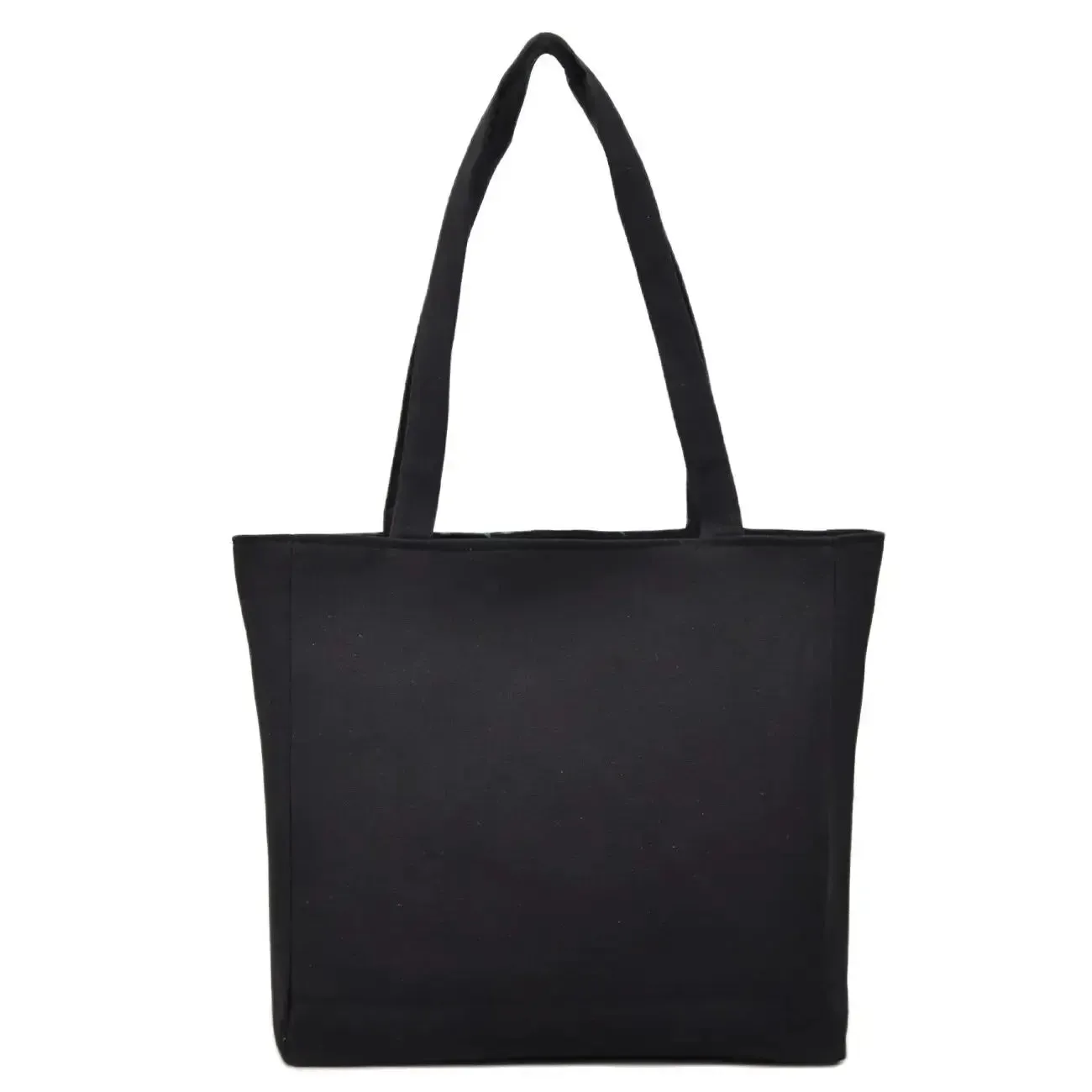 Elegant Flower Embroidery Canvas Tote Shoulder Bag Large Capacity Handbag For Women