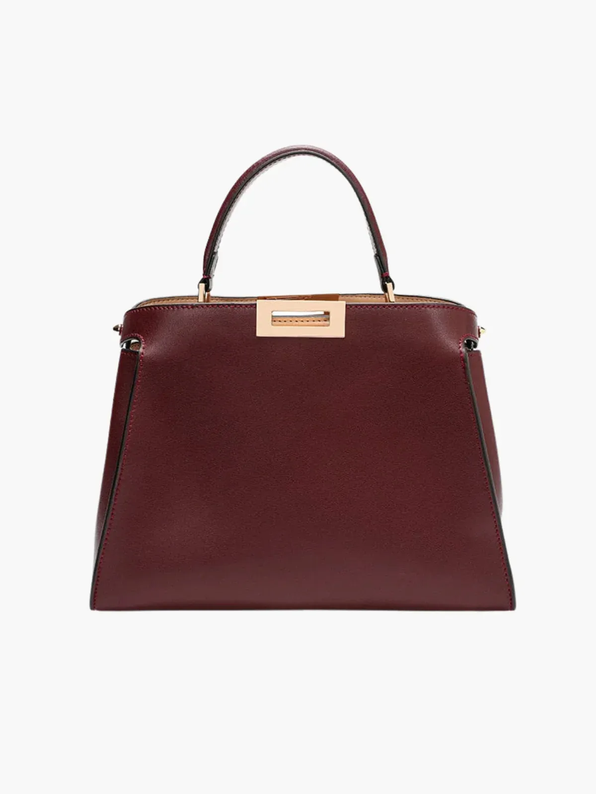 Faux Leather Satchel with Dual Carrying Options