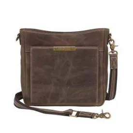 GTM Original RFID Distressed Leather Crossbody Purse with Built in Wallet