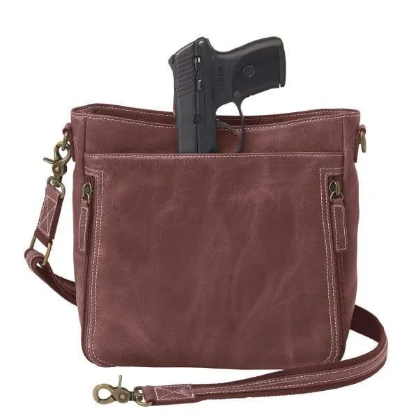 GTM Original RFID Distressed Leather Crossbody Purse with Built in Wallet
