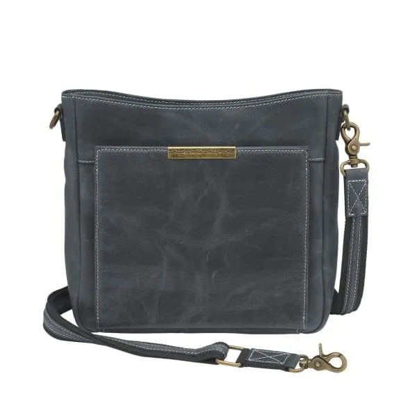 GTM Original RFID Distressed Leather Crossbody Purse with Built in Wallet