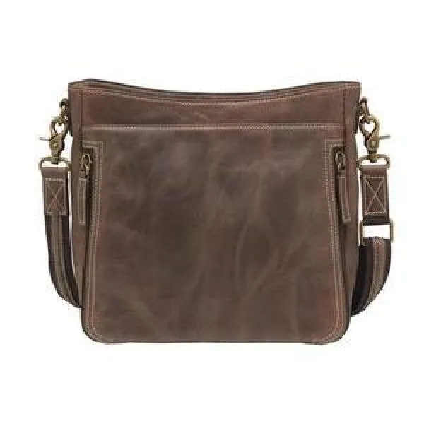GTM Original RFID Distressed Leather Crossbody Purse with Built in Wallet