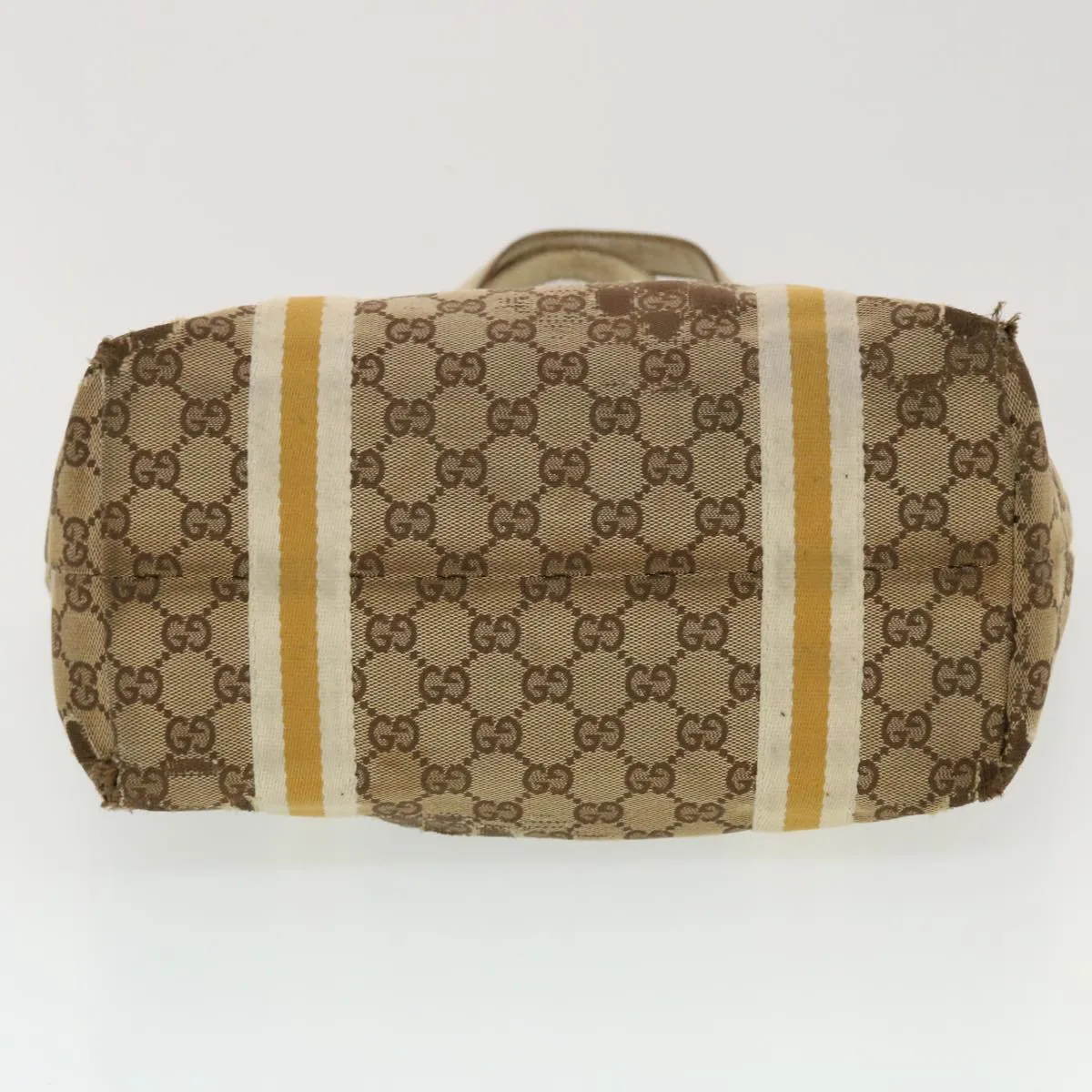 GUCCI GG Canvas Sherry Line Tote Bag Beige Orange yellow 137896  ti1129