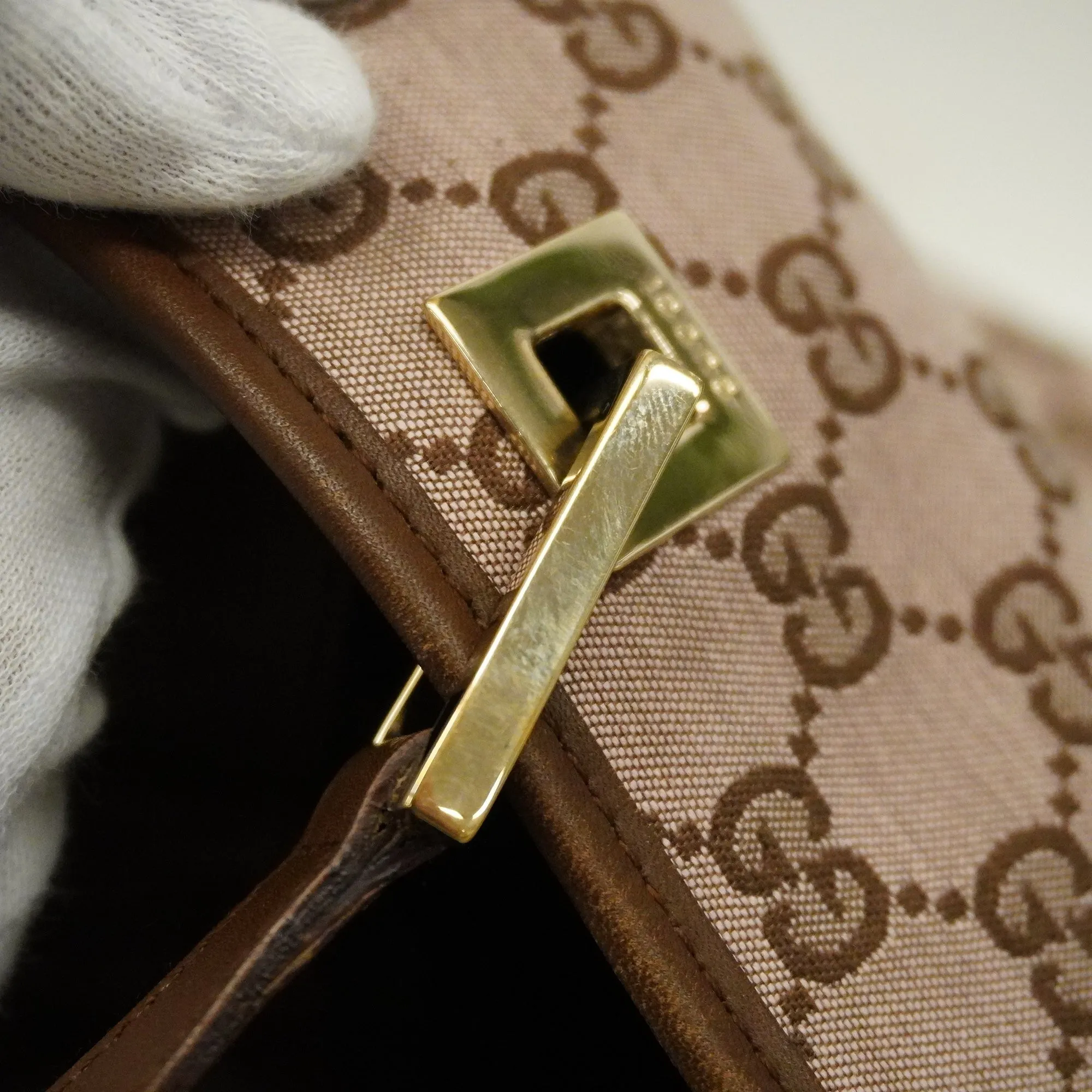 GUCCI  GG Canvas Tote Bag 002 1098 Women's Tote Bag Brown,Pink