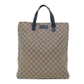 GUCCI GG Canvas Tote Bag PVC Leather Beige  am4470