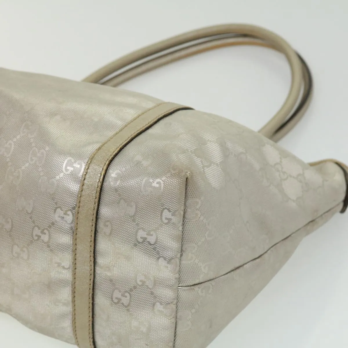 GUCCI GG Canvas Tote Bag Silver  cl184