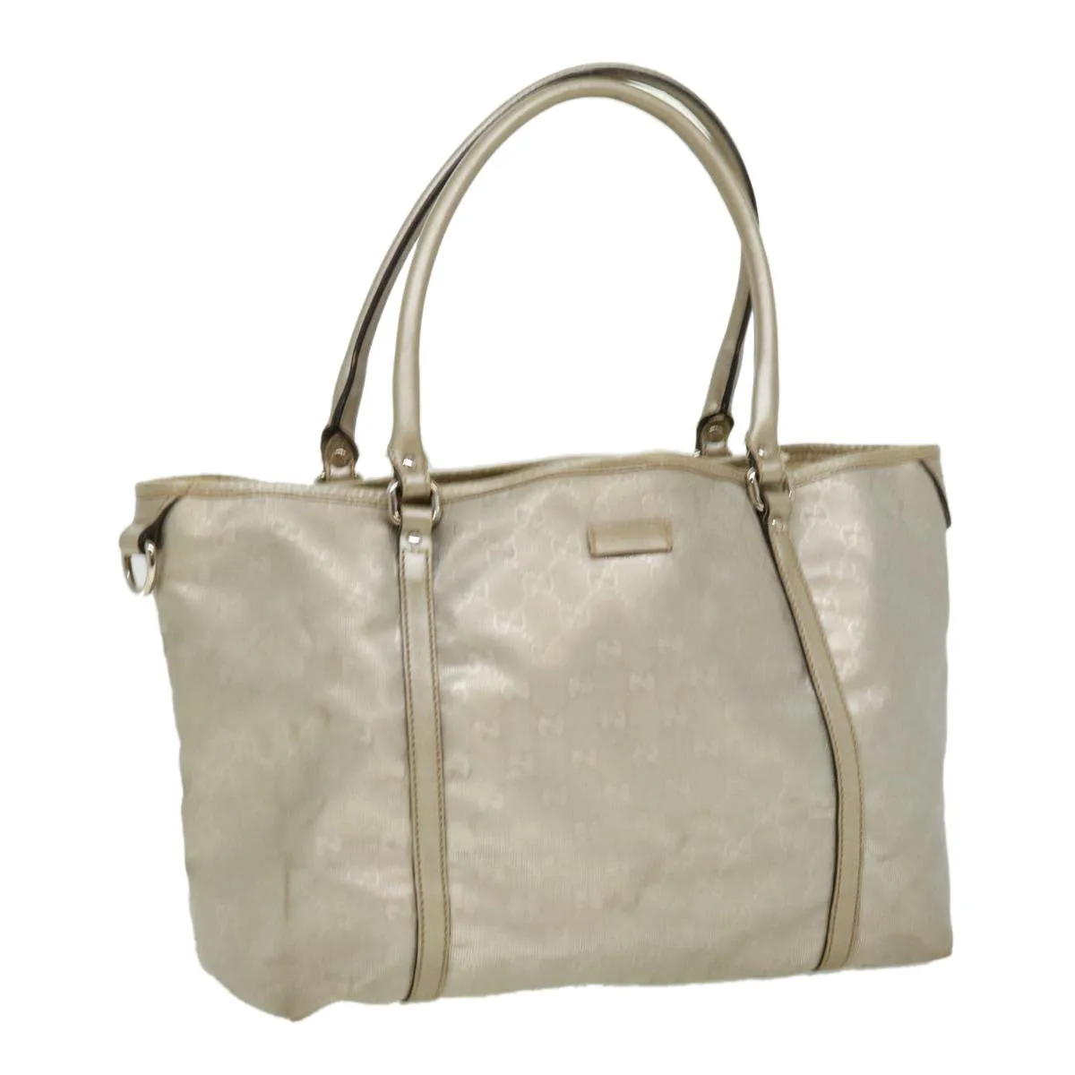 GUCCI GG Canvas Tote Bag Silver  cl184