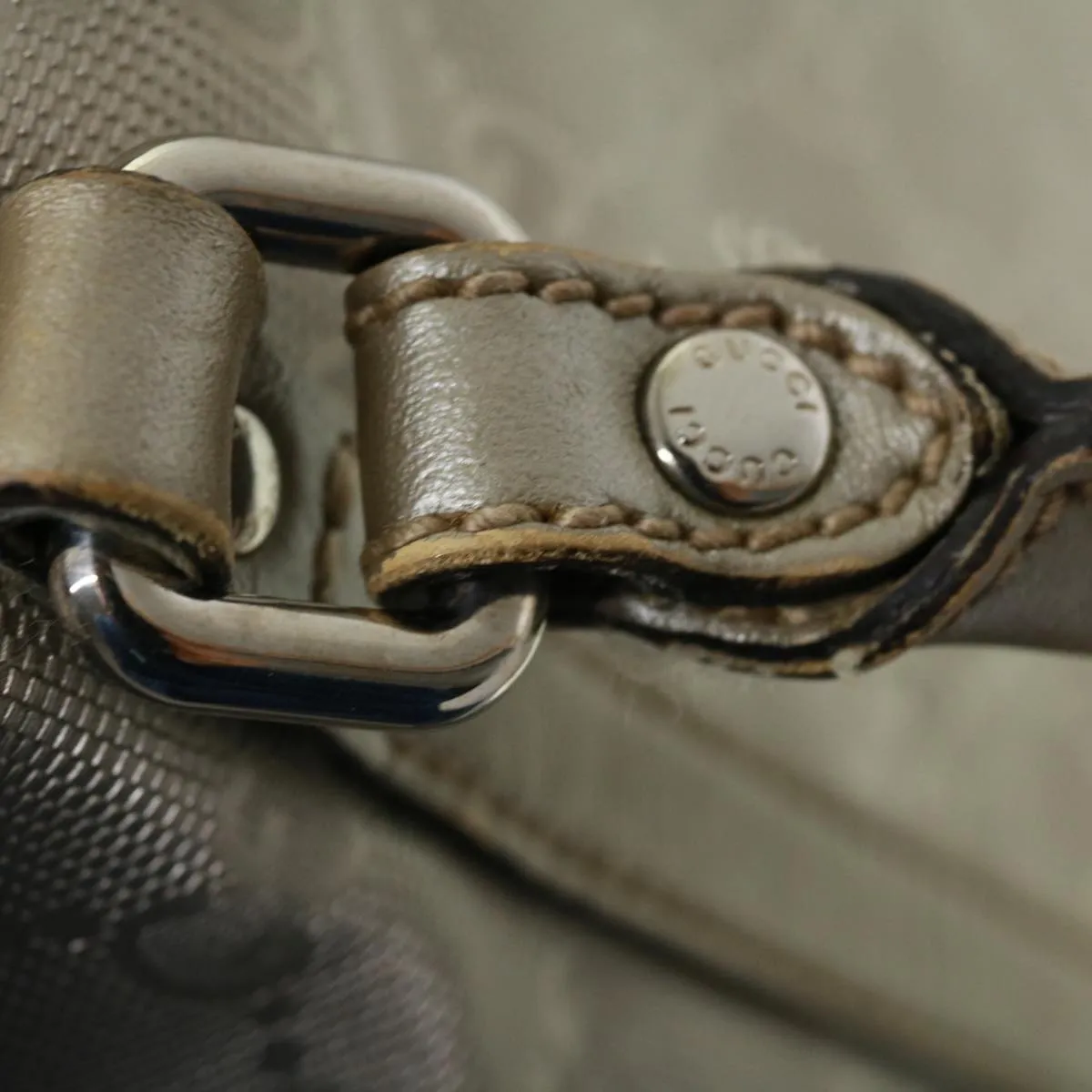 GUCCI GG Canvas Tote Bag Silver  cl184
