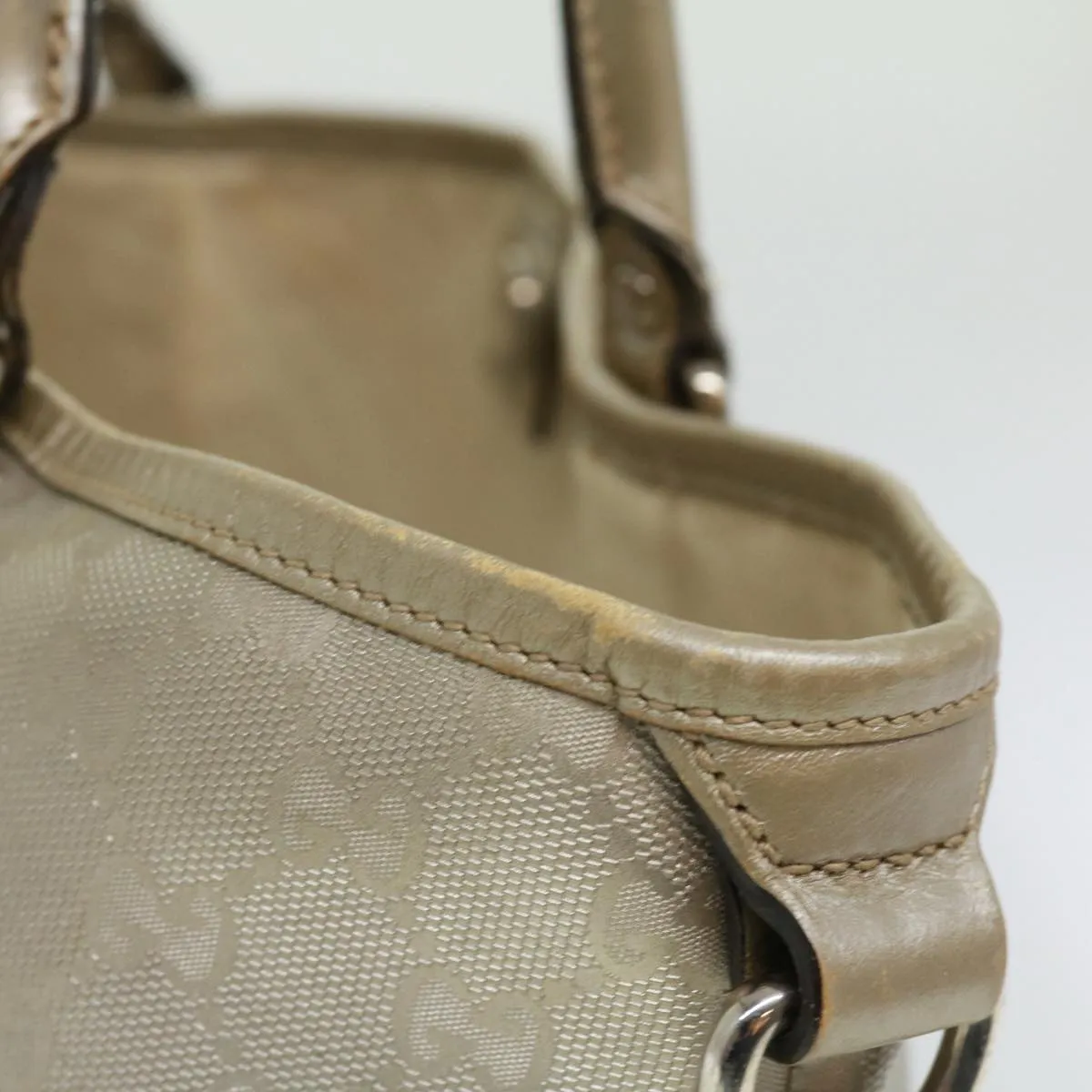 GUCCI GG Canvas Tote Bag Silver  cl184