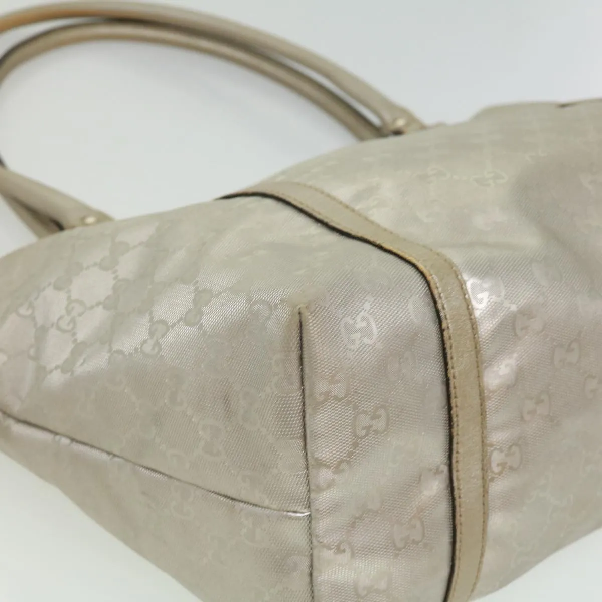 GUCCI GG Canvas Tote Bag Silver  cl184