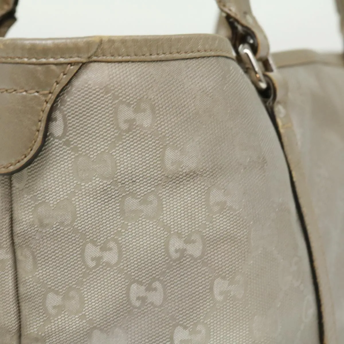 GUCCI GG Canvas Tote Bag Silver  cl184