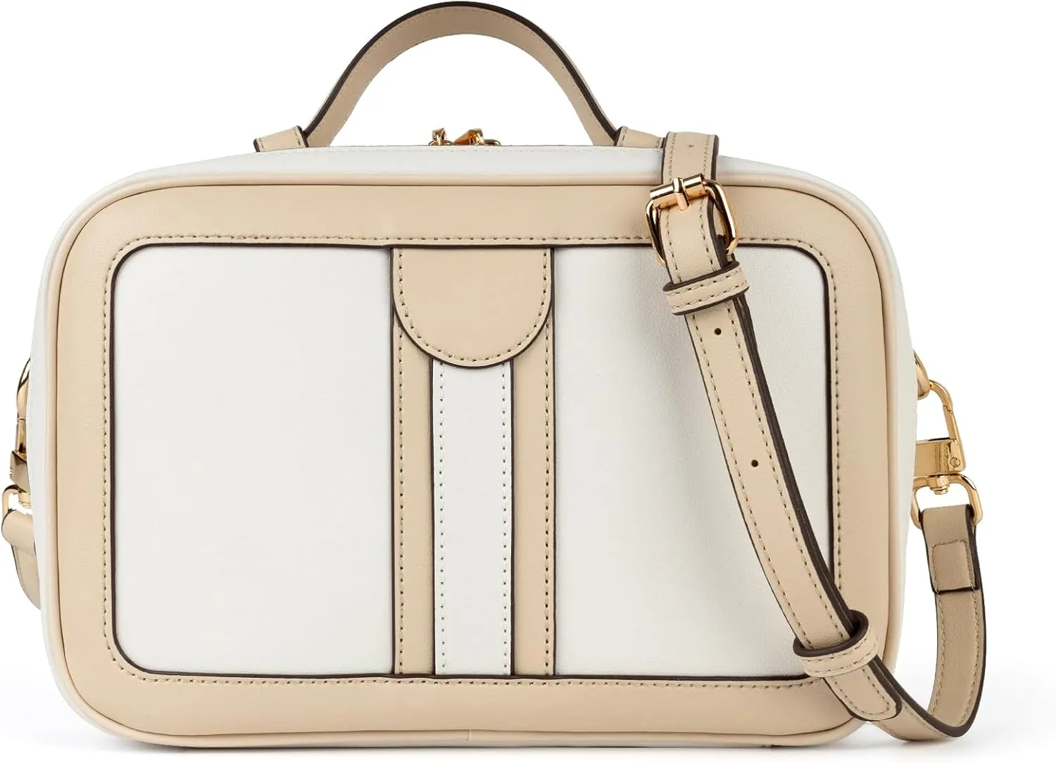 Joryin Anti Theft Crossbody Bag for Women Men, Rfid Blocking Crossbody Purse Travel Bag Top Handle Milky Beige Small Shoulder Handbags Slash-resistant
