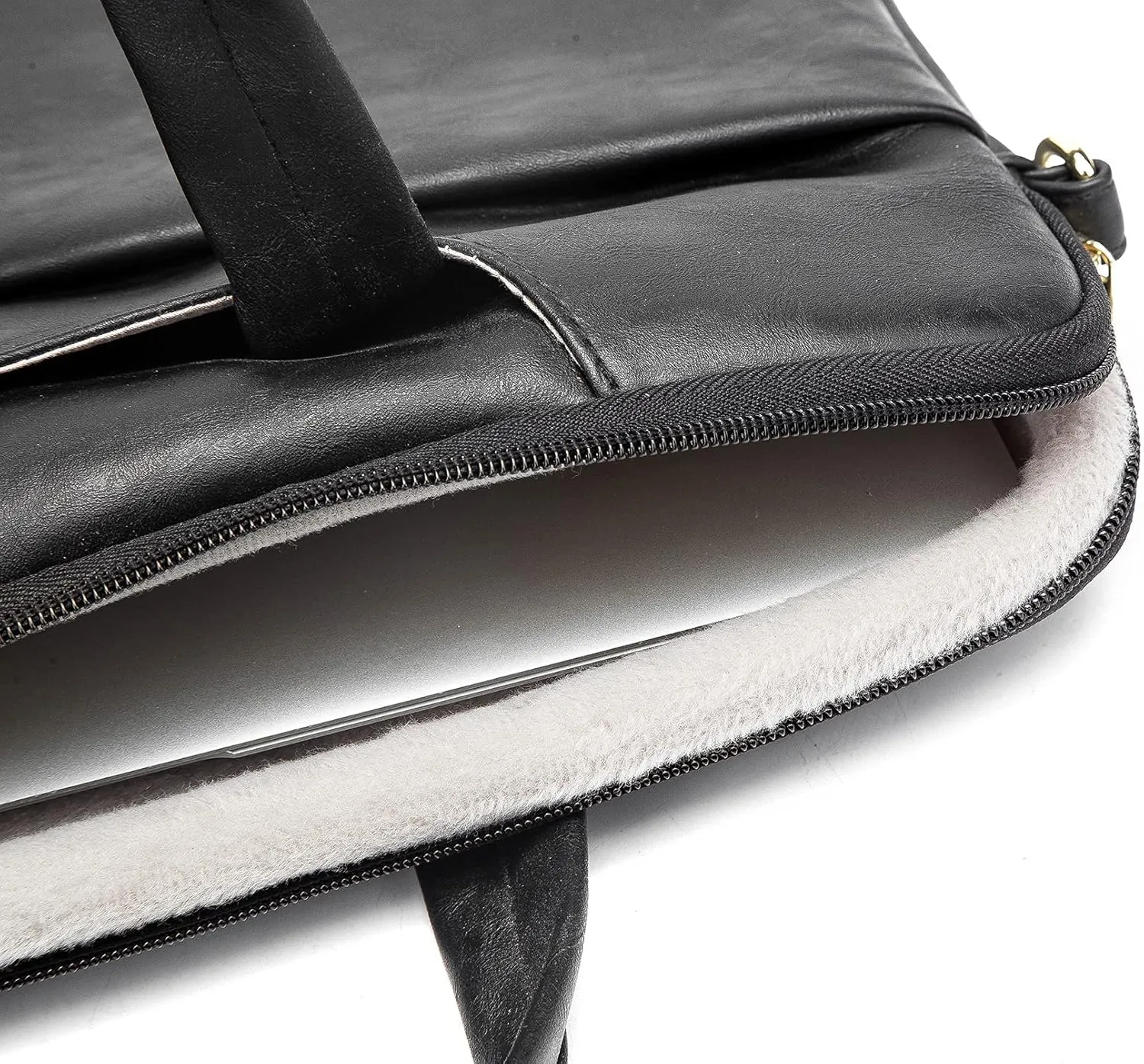 Kinmac 360 Protective Waterproof PU Leather Laptop Shoulder Messenger Sleeve Briefcase case Bag (13 inch-14 inch, Black PU)