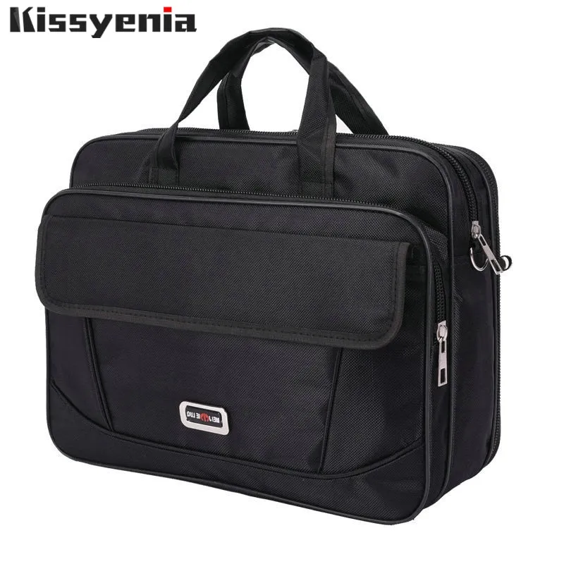 Kissyenia Brand Waterproof Nylon Laptop Briefcase Men Bag Travel Suitcase Business Laptop Men's Briefcase Bolsa Masculina