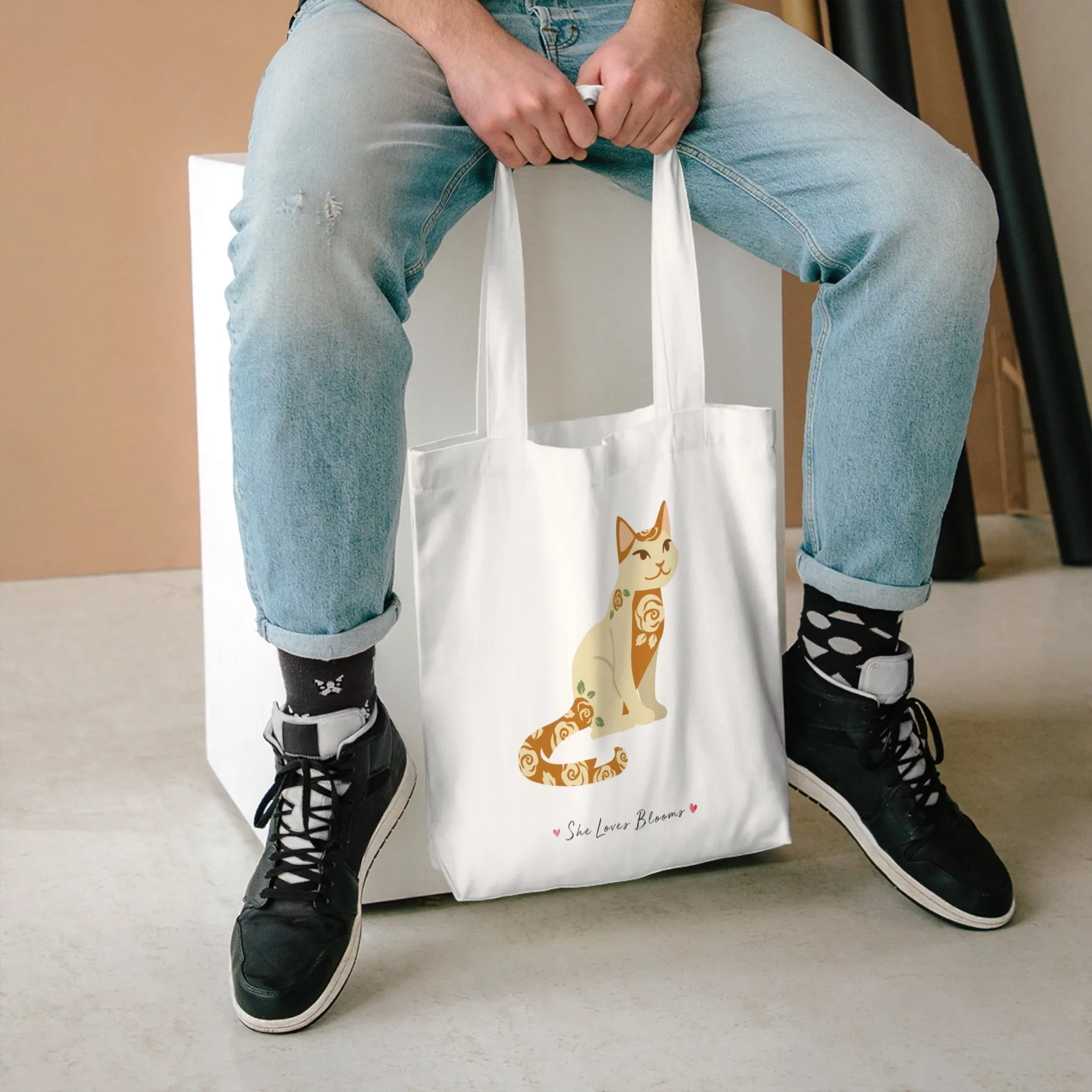 Kitty Peranakan Cotton Tote Bag