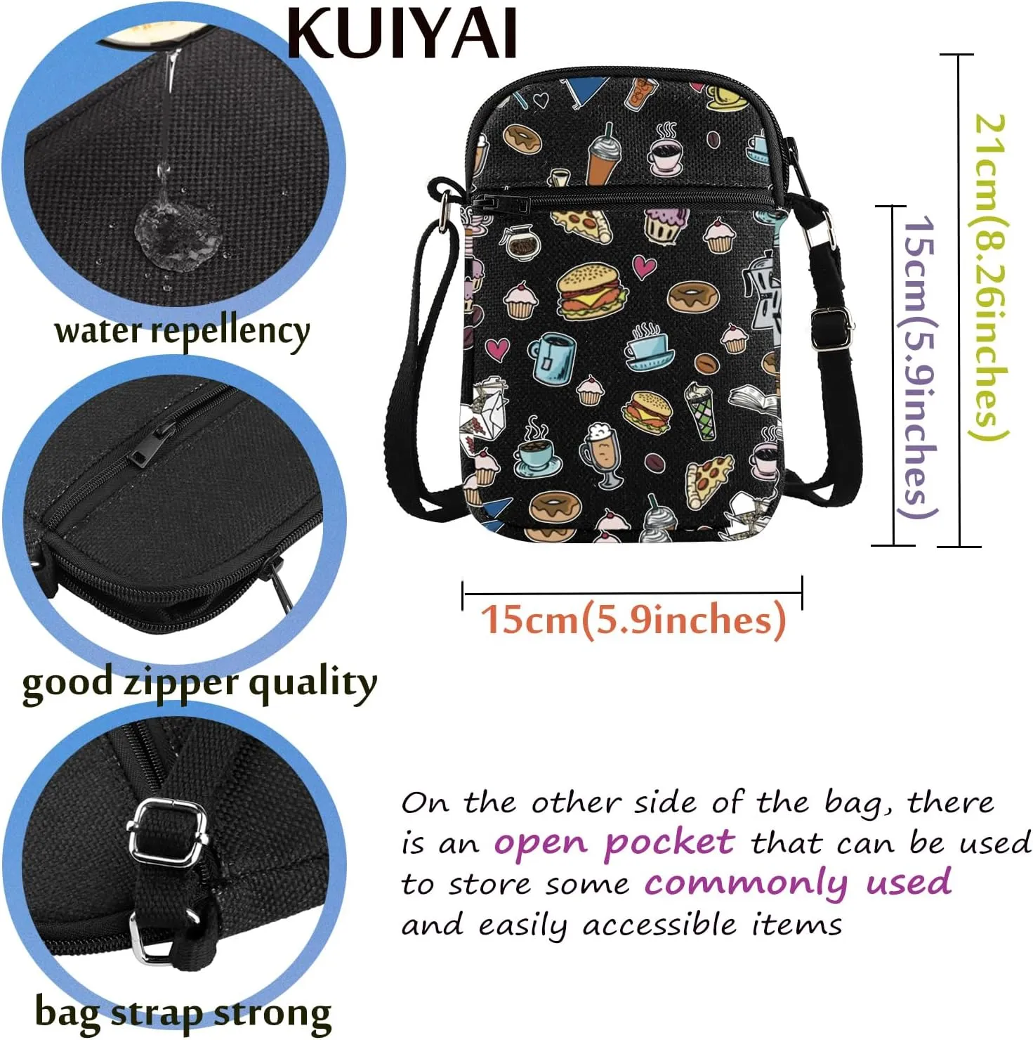 KUIYAI TV Show Merchandise Crossbody Bag Coffee Lover Gift Inspired Messenger Bag Lukes Diner Gift For Movie Fans