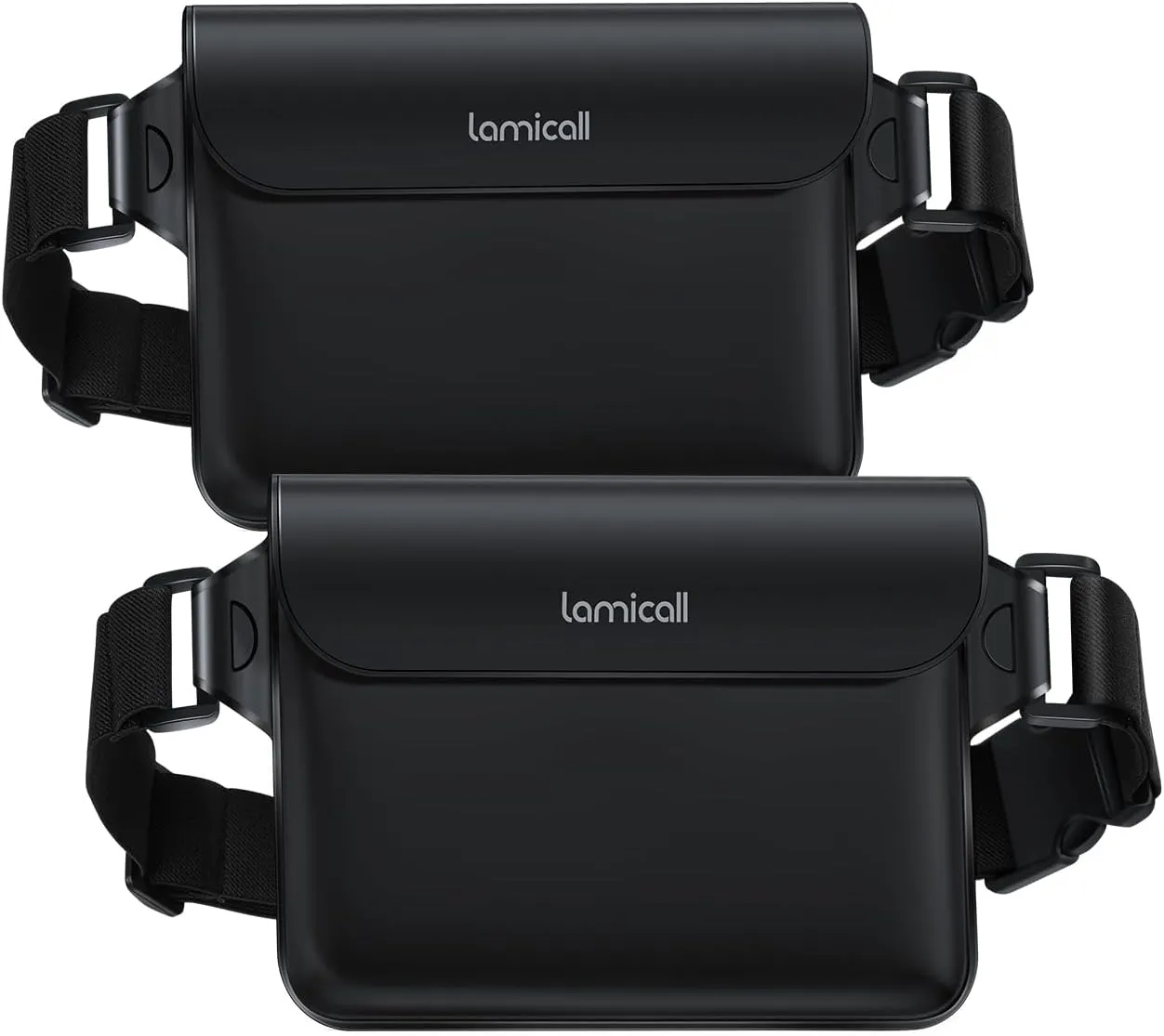 Lamicall [2Pack Waterproof Fanny Packs, Dry Bag Pouch - [Elastic Waist Strap] Phone Waterproof Waist Pouch Dry Bag, Beach, Kayaking, Swimming, Cruise Essentials, 8.7 for iPhone 16 15 14 13 Pro Max