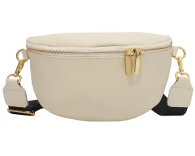 Leather Fanny Pack Crossbody Bags for Women Trendy Sling Bag for Women Small Crossbody Bags for Women Vacation Essentials Handbags Crossbody Purse Belt Bag Travel Backpack (Ivory)