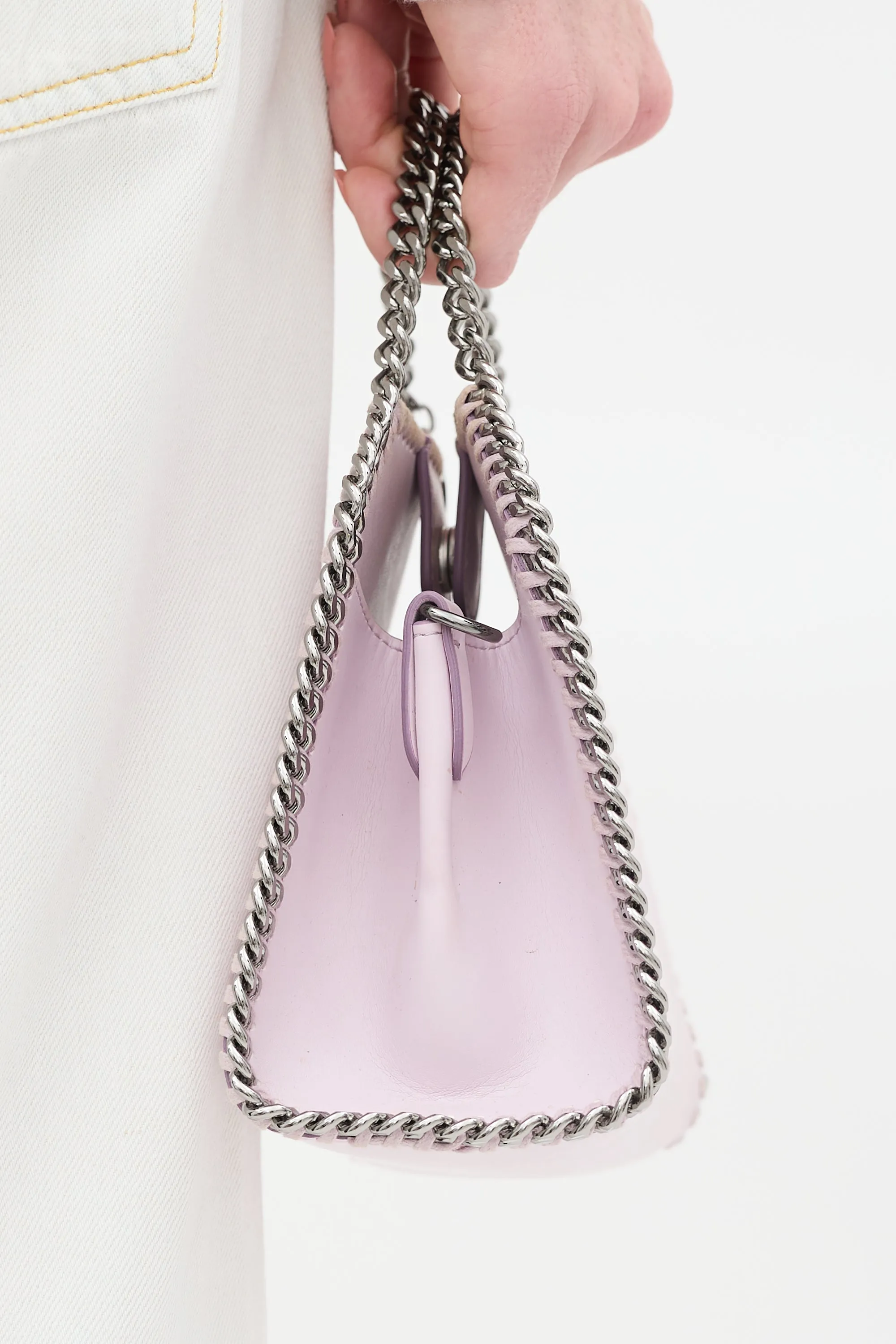 Light Purple Faux Leather Fallabella Crossbody Bag
