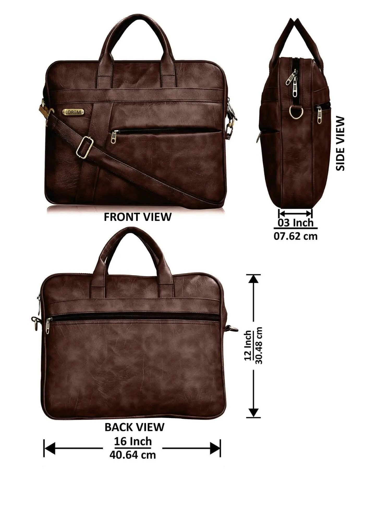 LOREM Faux Leather Messenger Bag For Men & Women (10 L) (Brown) (BG18)