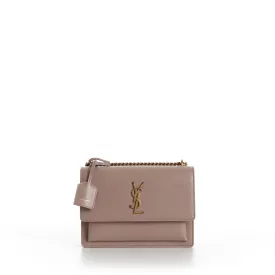 Medium Sunset Bag In Rosy Sand - Smooth Leather, Chain, YSL Cassandre
