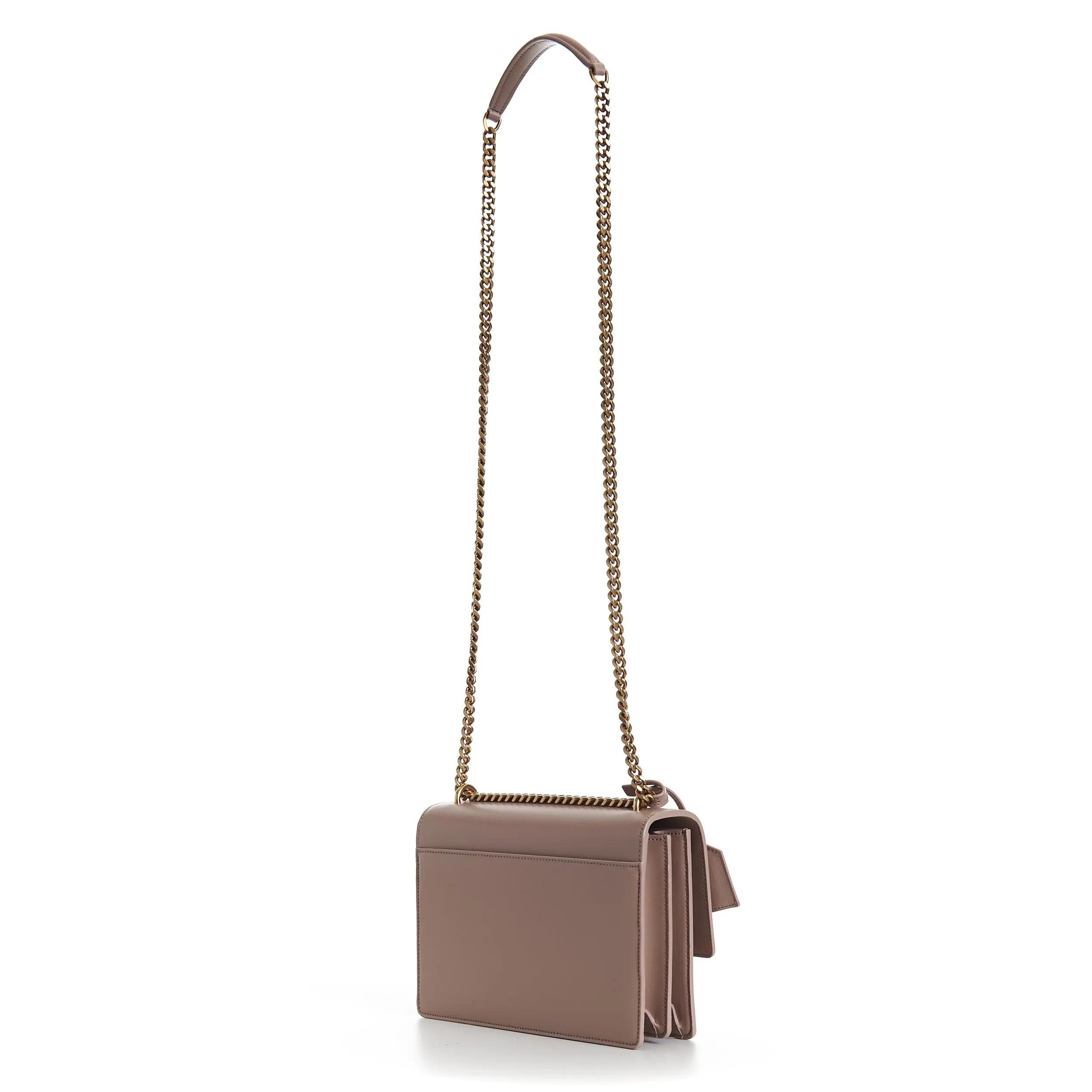 Medium Sunset Bag In Rosy Sand - Smooth Leather, Chain, YSL Cassandre