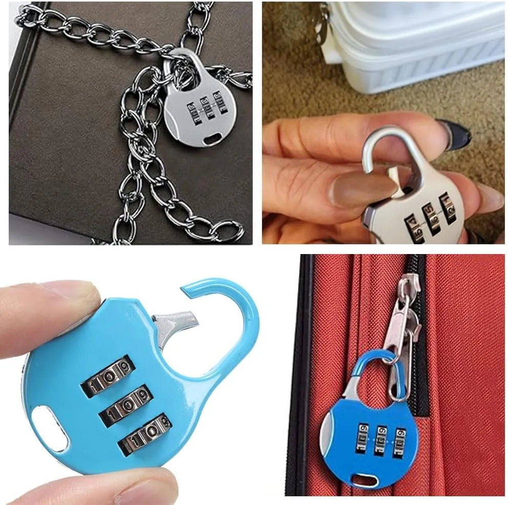 Mini Combination Lock Security Padlock 3 Digit Code Locks Colorful Lockers Number Locks for Suitcases Luggage and Briefcases Dark Green, 50*35*12mm/1.97*1.38*0.47in